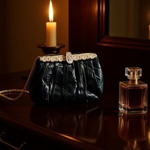 High quality, real alligator skin timeless hand bag.